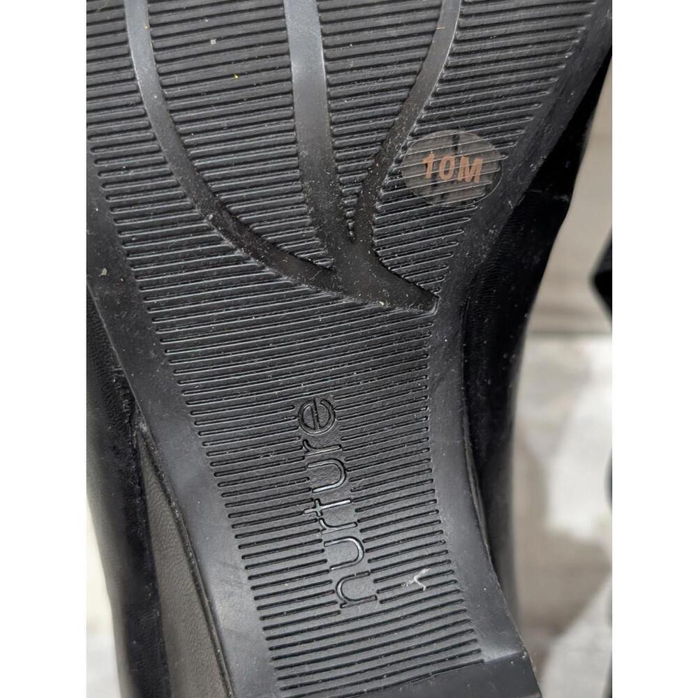 Nurture Black Leather Flats with Elastic Cross Straps 10M - Picture 6 of 7